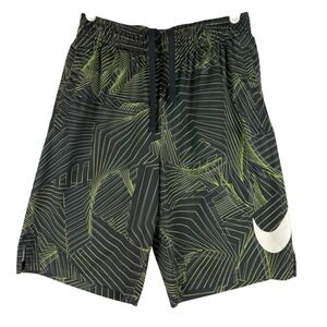 Nike Boys Dri-Fit Elastic/Drawstring Waist Logo Black/Lime Green Shorts Size XL